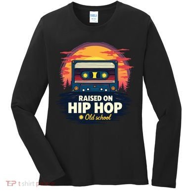 Raised On Old School Hip Hop Anniversary Cassette Women's Long Sleeve Shirt