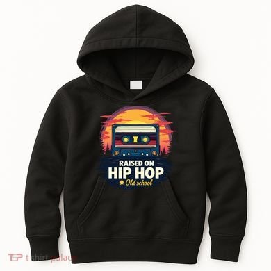 Raised On Old School Hip Hop Anniversary Cassette Kids Hoodie