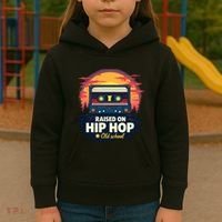 Raised On Old School Hip Hop Anniversary Cassette Kids Hoodie thumb 3