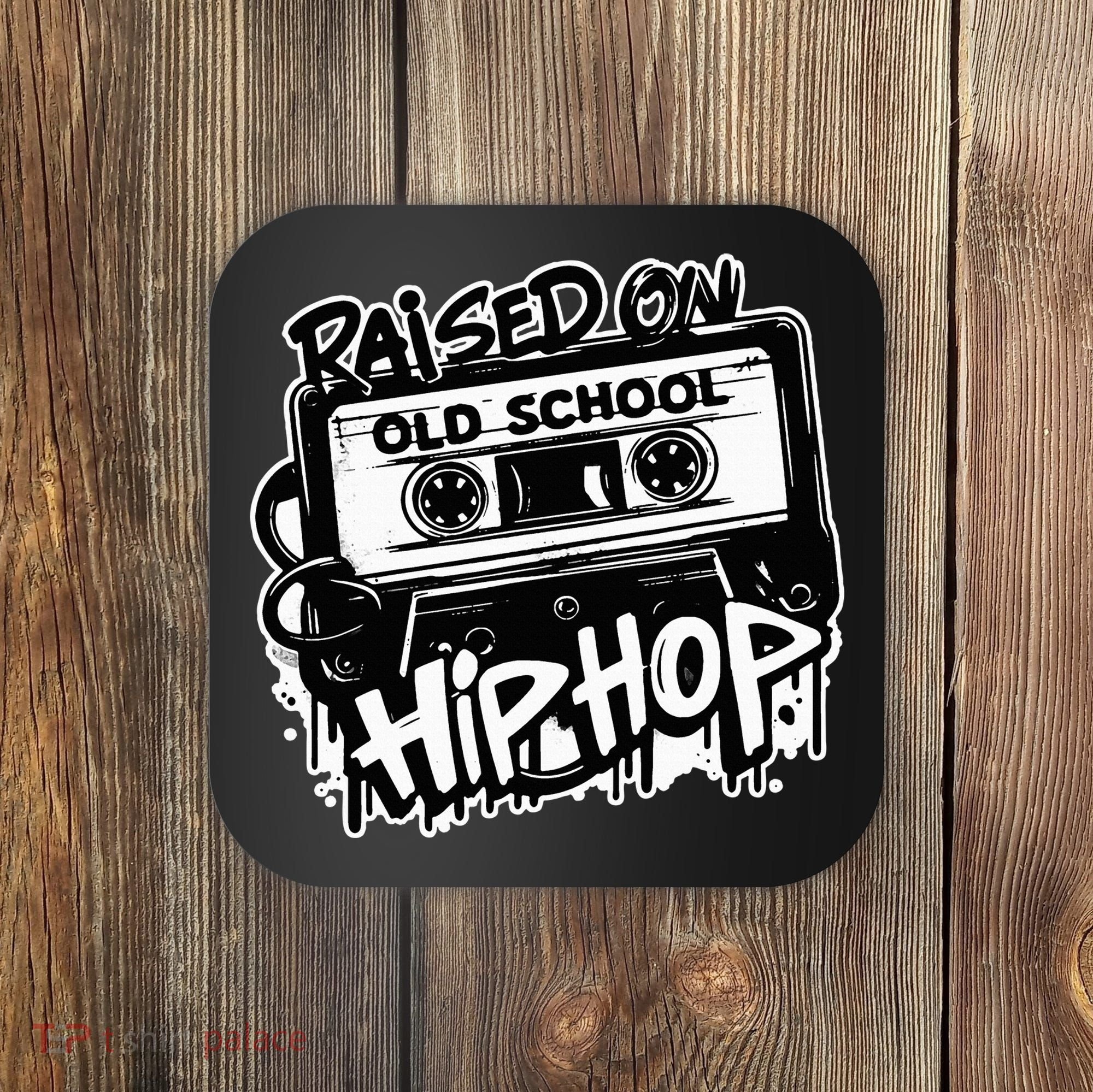 Raised On Old School Hip Hop Anniversary Cassette Graffiti Coaster