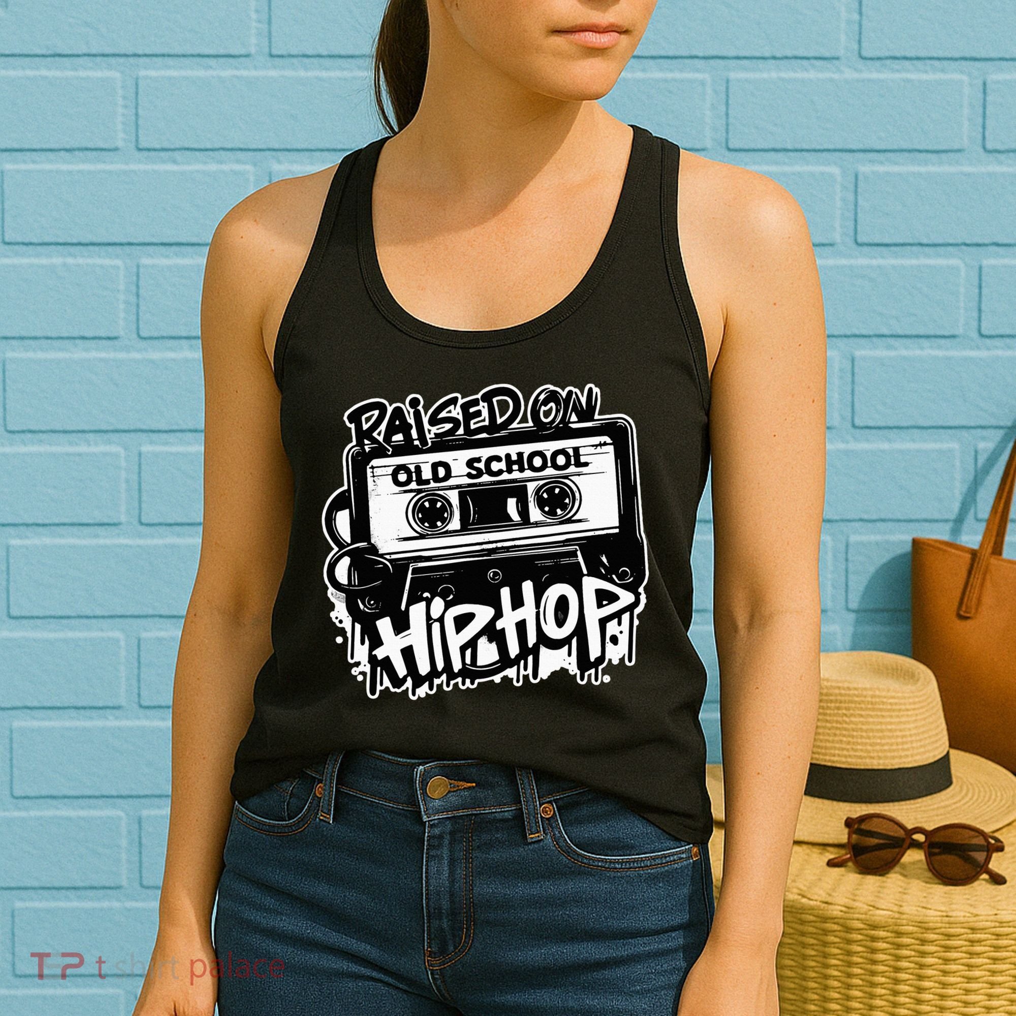 Raised On Old School Hip Hop Anniversary Cassette Graffiti Women's Tank Top