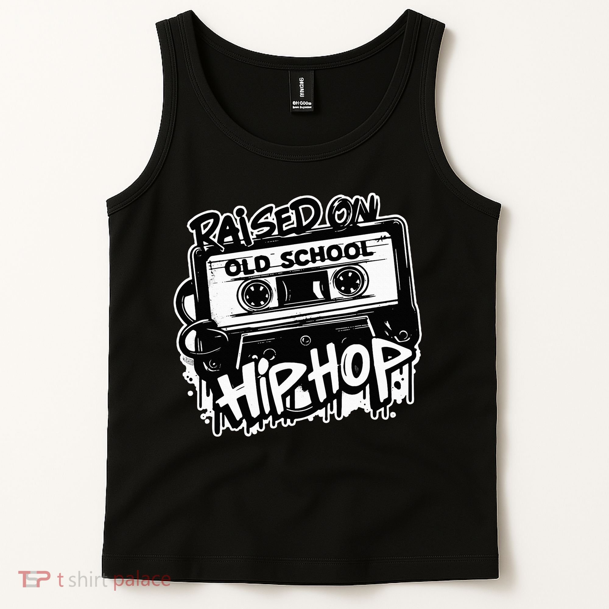 Raised On Old School Hip Hop Anniversary Cassette Graffiti Tank Top