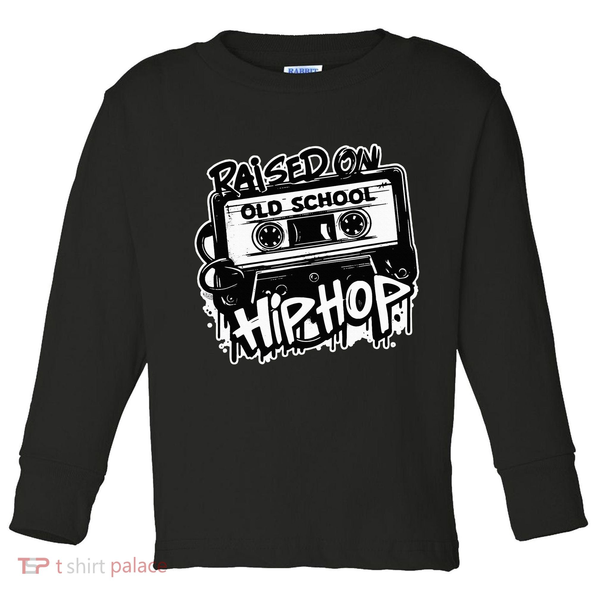 Raised On Old School Hip Hop Anniversary Cassette Graffiti Toddler Long Sleeve Shirt