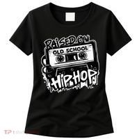 Raised On Old School Hip Hop Anniversary Cassette Graffiti Women's T-Shirt thumb 0