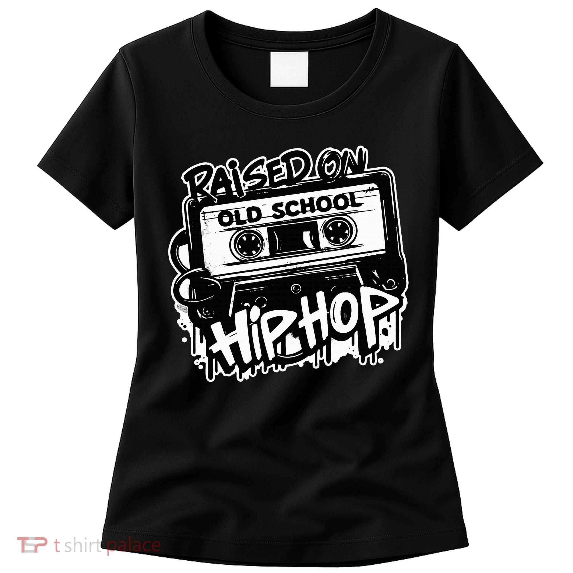 Raised On Old School Hip Hop Anniversary Cassette Graffiti Women's T-Shirt