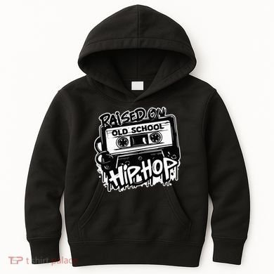 Raised On Old School Hip Hop Anniversary Cassette Graffiti Kids Hoodie