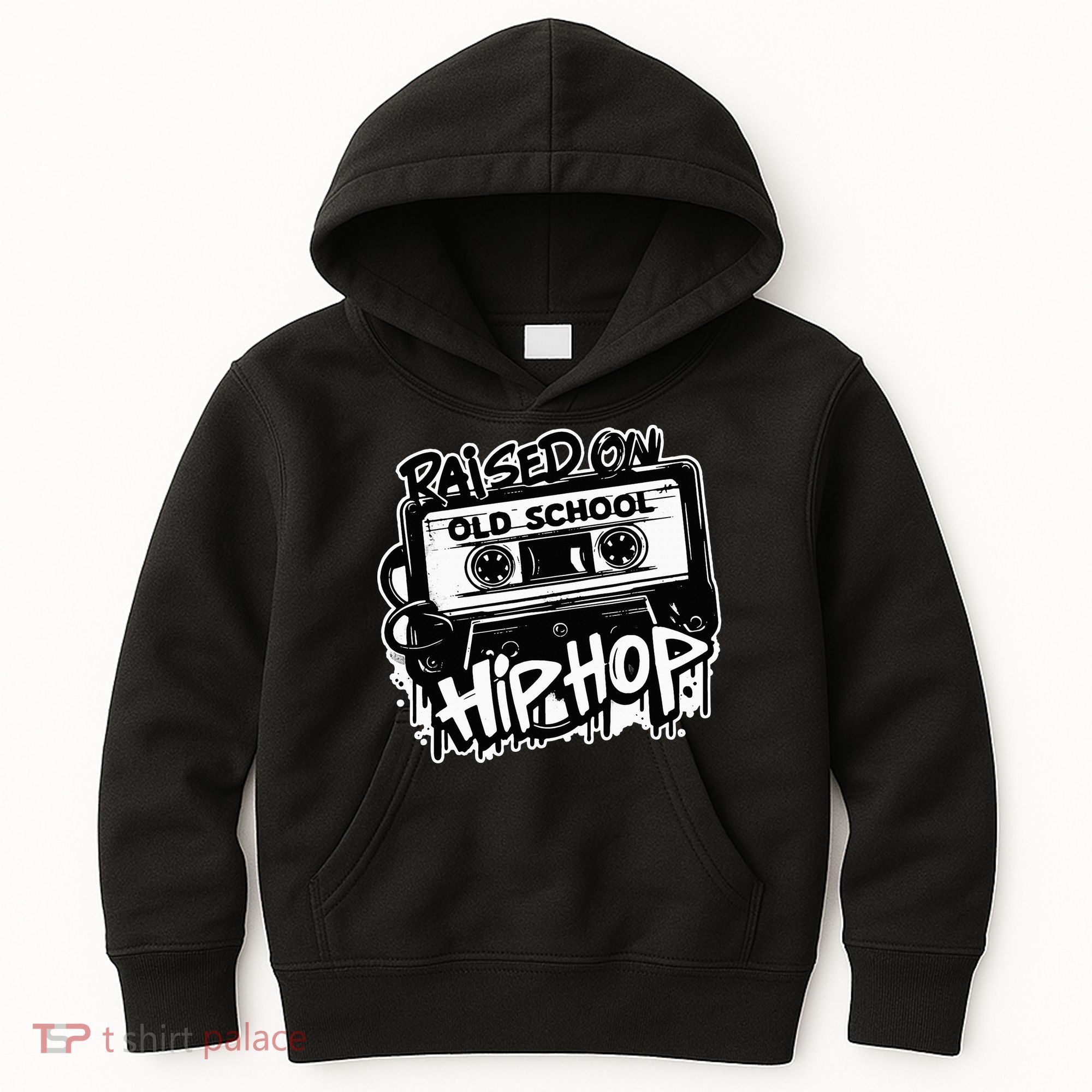 Raised On Old School Hip Hop Anniversary Cassette Graffiti Kids Hoodie