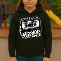 Raised On Old School Hip Hop Anniversary Cassette Graffiti Kids Hoodie thumb 3