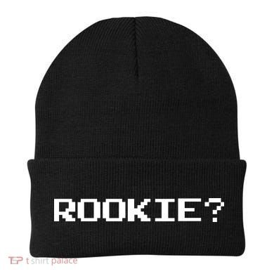 Rookie? Retro Video Game Pixel Basketball Logo Beanie