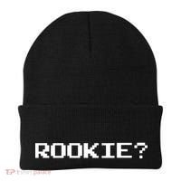 Rookie? Retro Video Game Pixel Basketball Logo Beanie thumb 0