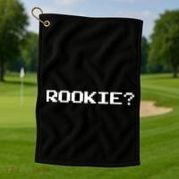 Rookie? Retro Video Game Pixel Basketball Logo Golf Towel thumb 1