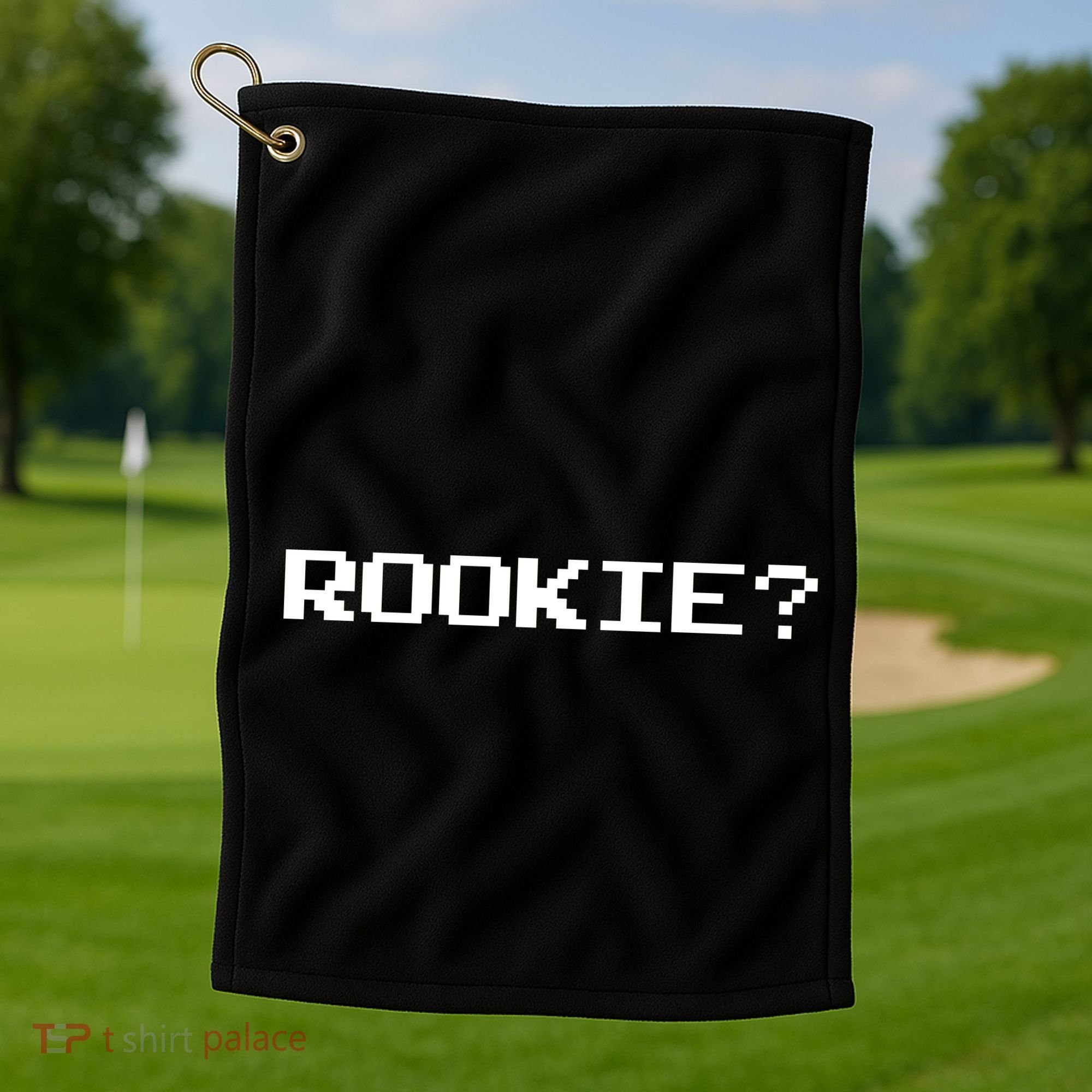 Rookie? Retro Video Game Pixel Basketball Logo Golf Towel