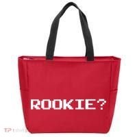 Rookie? Retro Video Game Pixel Basketball Logo Tote Bag thumb 0