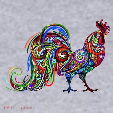 Rooster Trippy Cockerel Cock Women's Racerback Cropped Tank