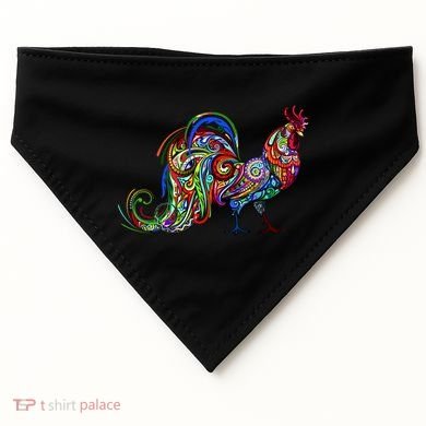 Rooster Trippy Cockerel Cock USA-Made Doggie Bandana