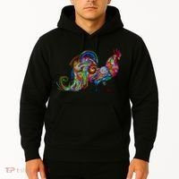 Rooster Trippy Cockerel Cock Hoodie thumb 2