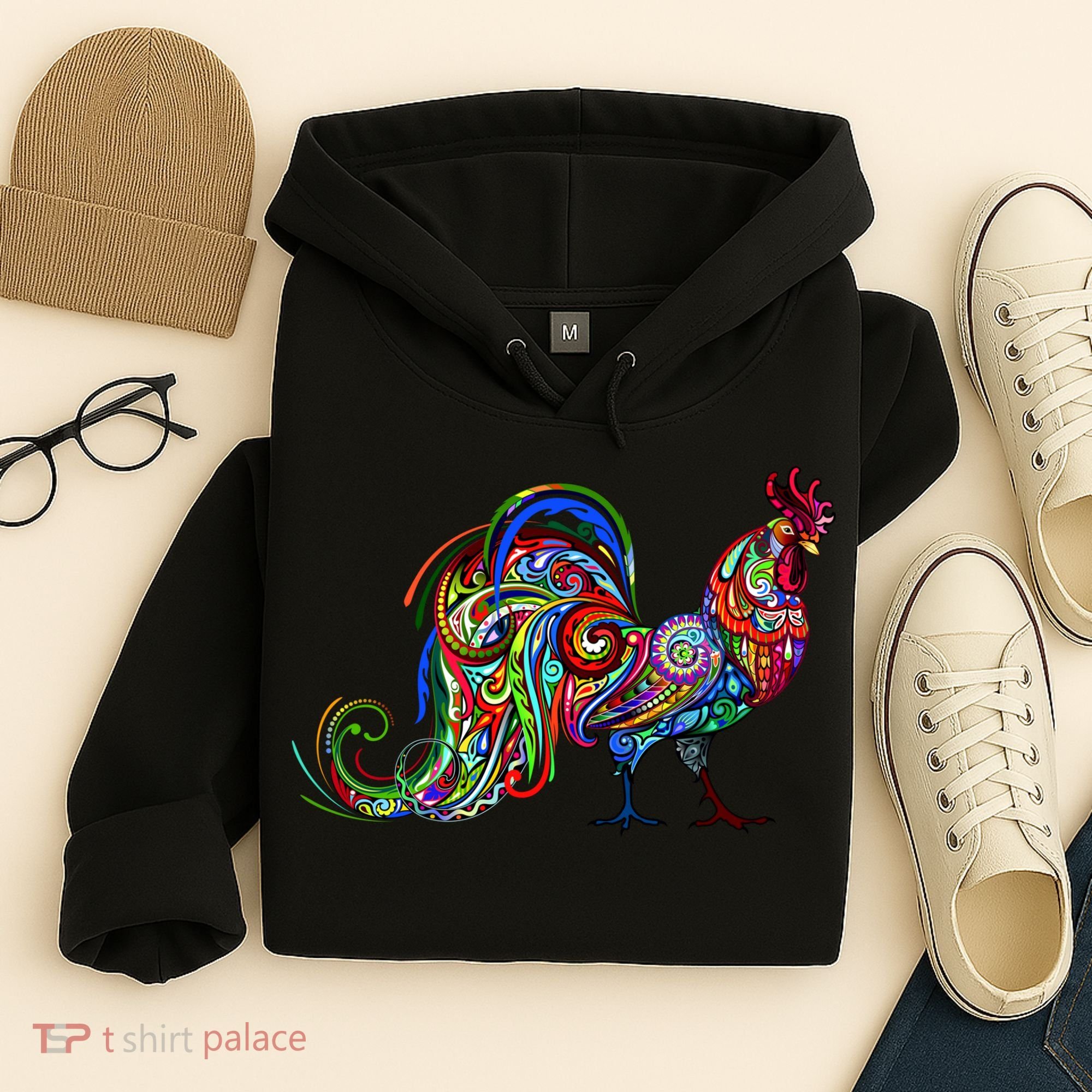 Rooster Trippy Cockerel Cock Hoodie
