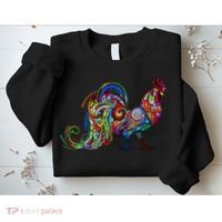 Rooster Trippy Cockerel Cock Sweatshirt thumb 2
