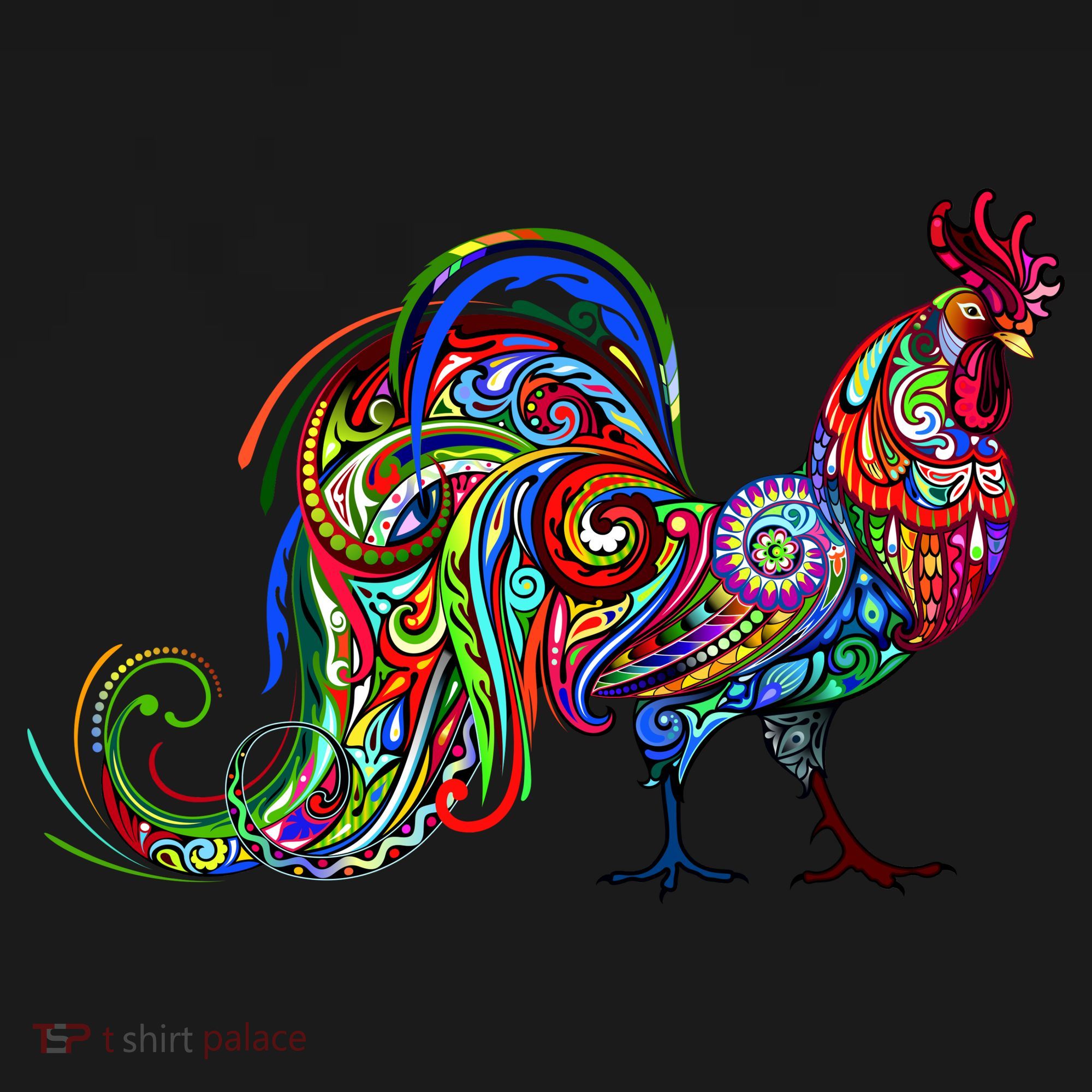 Rooster Trippy Cockerel Cock Sweatshirt
