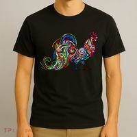 Rooster Trippy Cockerel Cock T-Shirt thumb 3