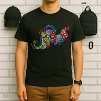 Rooster Trippy Cockerel Cock T-Shirt thumb 6