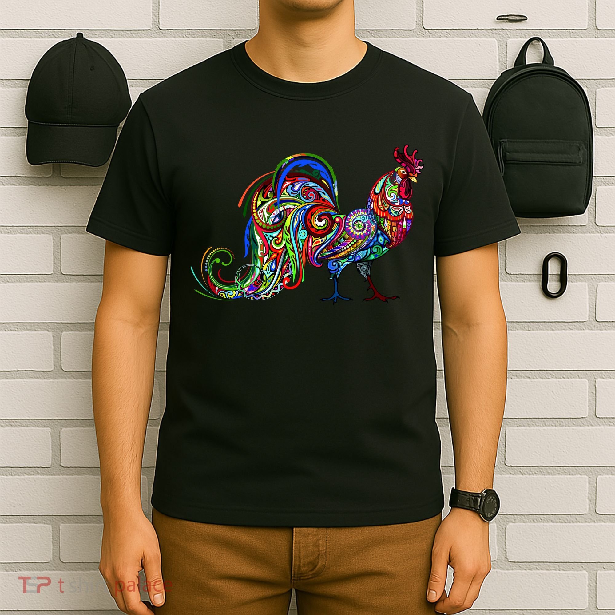 Rooster Trippy Cockerel Cock T-Shirt