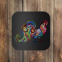 Rooster Trippy Cockerel Cock Coaster thumb 0