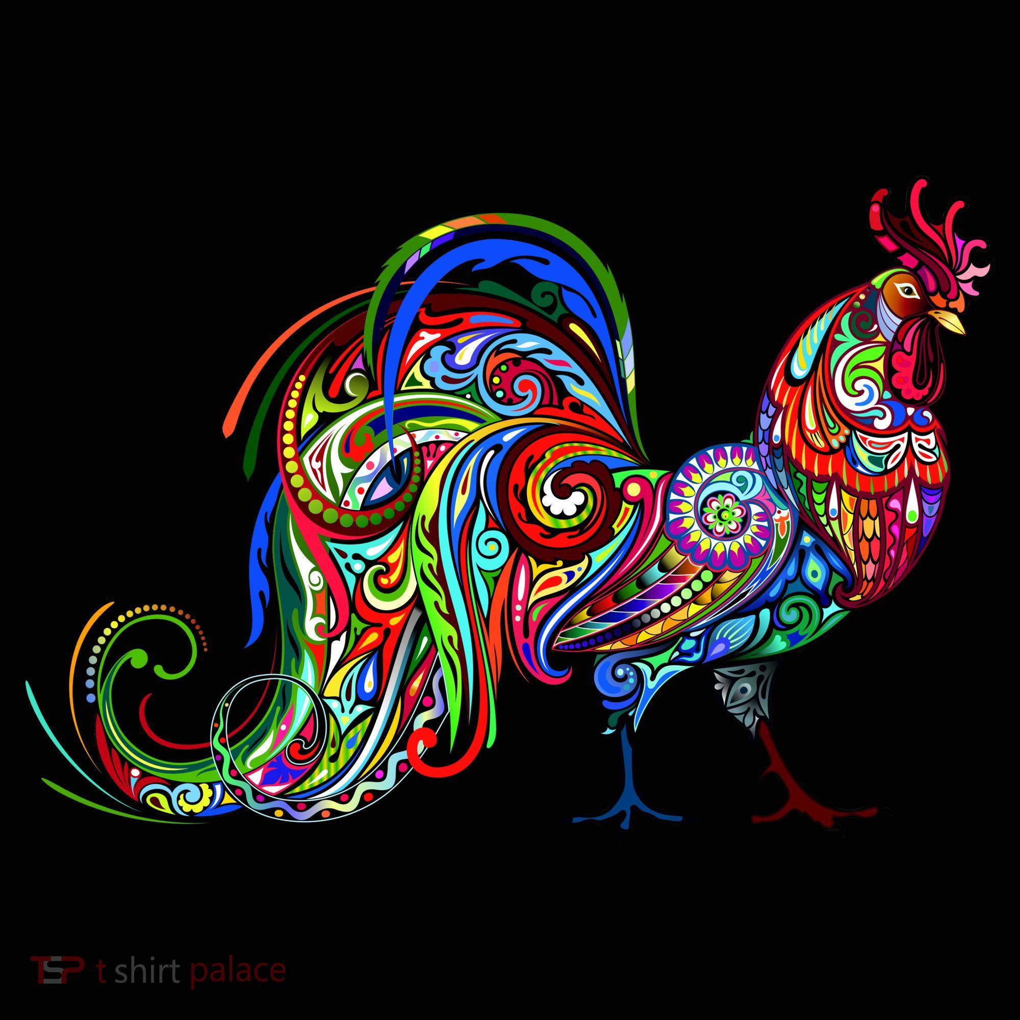 Rooster Trippy Cockerel Cock Women's Hoodie