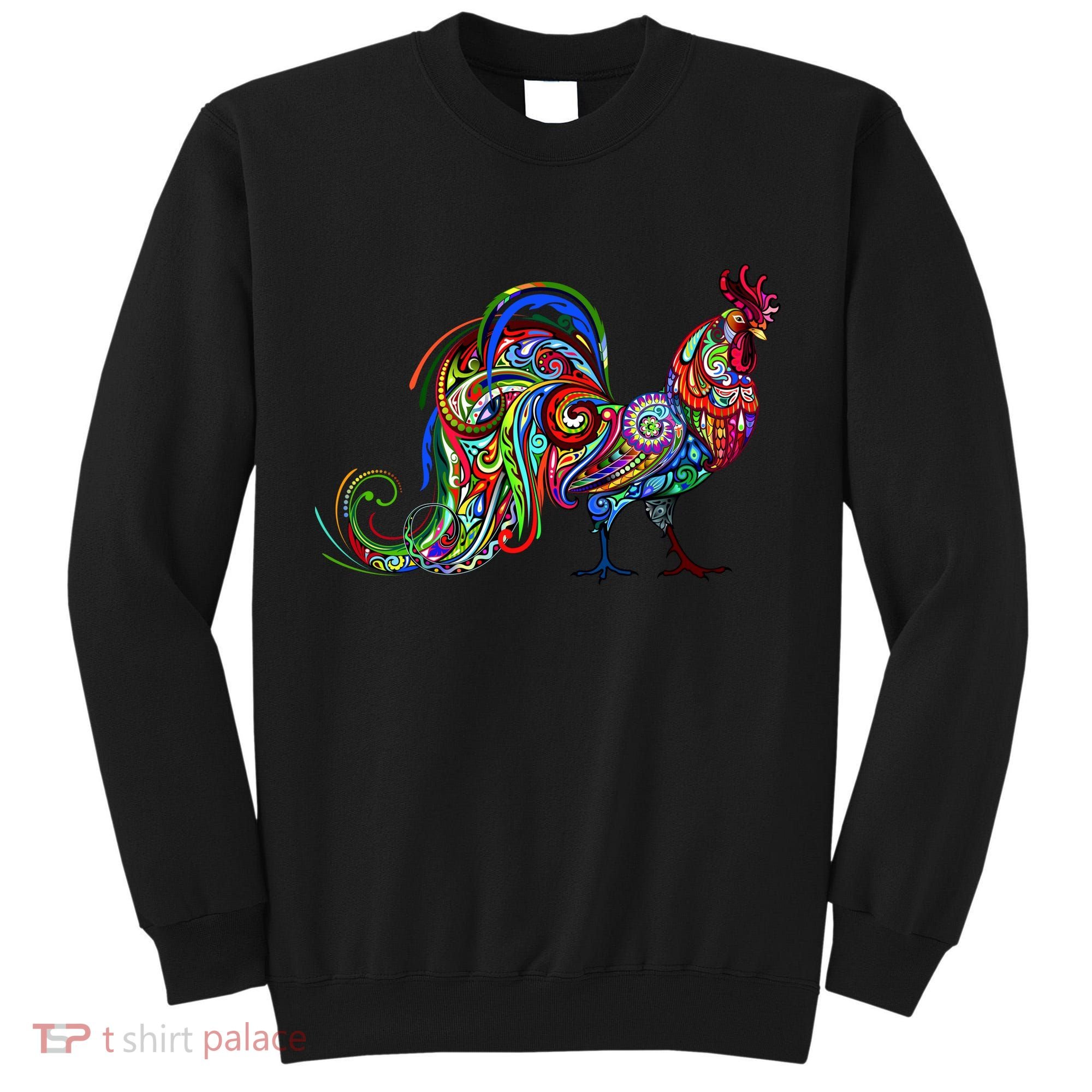 Rooster Trippy Cockerel Cock Tall Sweatshirt