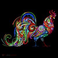 Rooster Trippy Cockerel Cock Tall Sweatshirt thumb 2