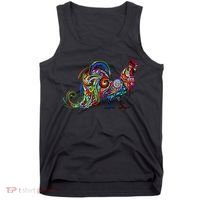 Rooster Trippy Cockerel Cock Tank Top thumb 0