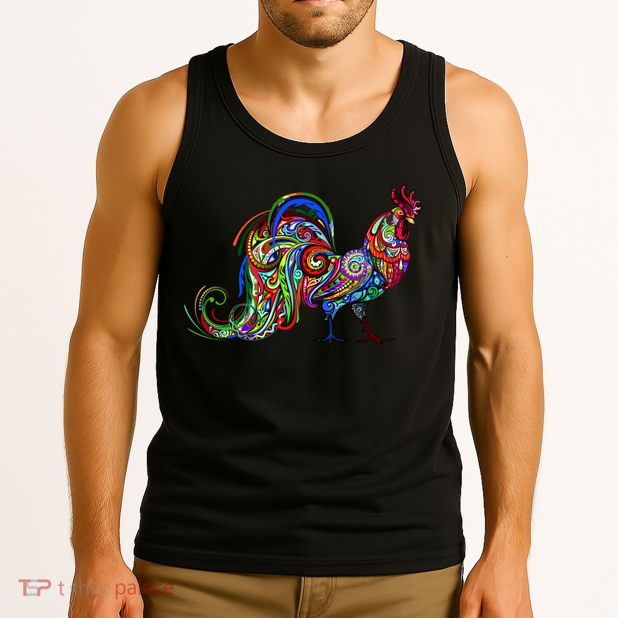 Rooster Trippy Cockerel Cock Tank Top