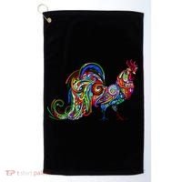 Rooster Trippy Cockerel Cock Golf Towel thumb 0
