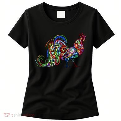 Rooster Trippy Cockerel Cock Women's T-Shirt