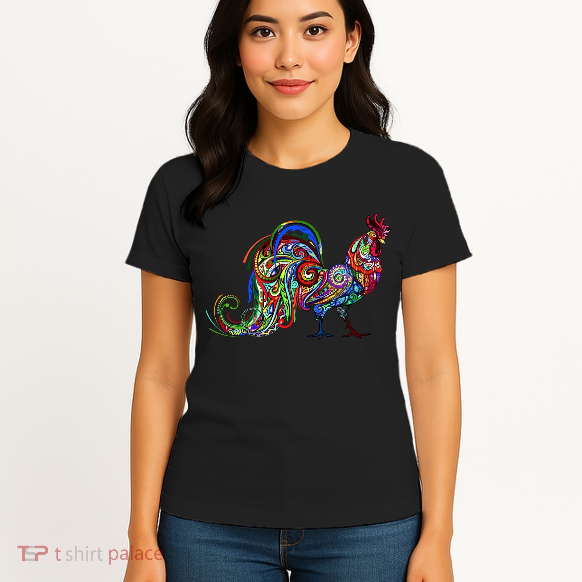 Rooster Trippy Cockerel Cock Women's T-Shirt