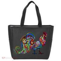 Rooster Trippy Cockerel Cock Tote Bag thumb 0