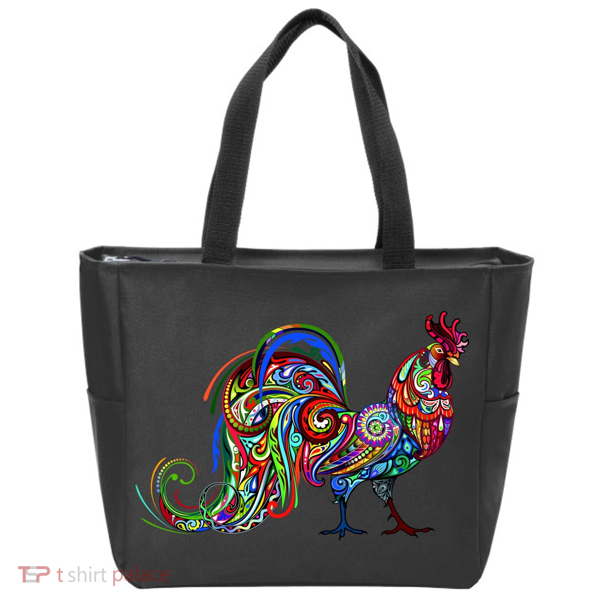 Rooster Trippy Cockerel Cock Tote Bag