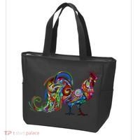 Rooster Trippy Cockerel Cock Tote Bag thumb 3