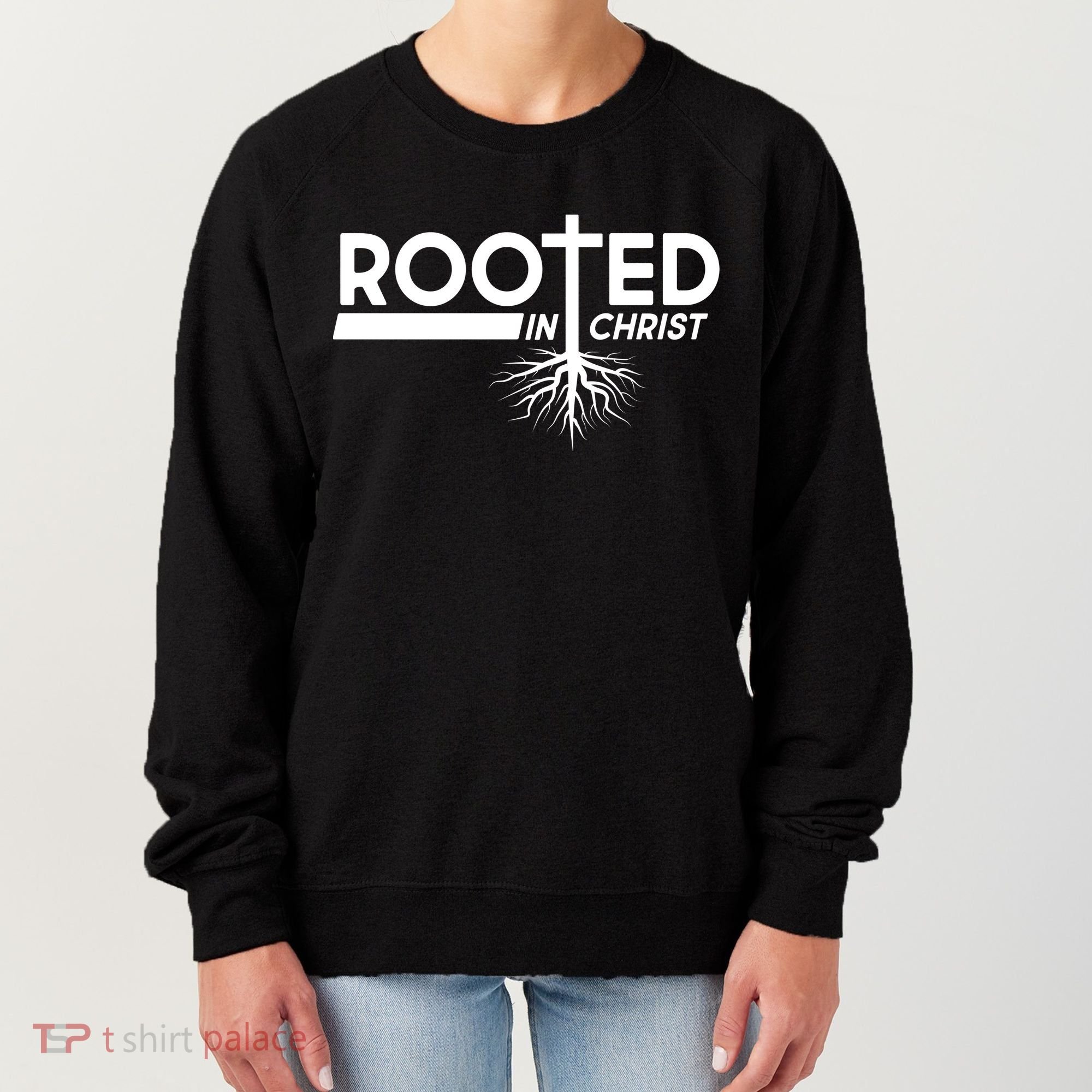 Rooted In Christ Tree Roots Women's Sweatshirt