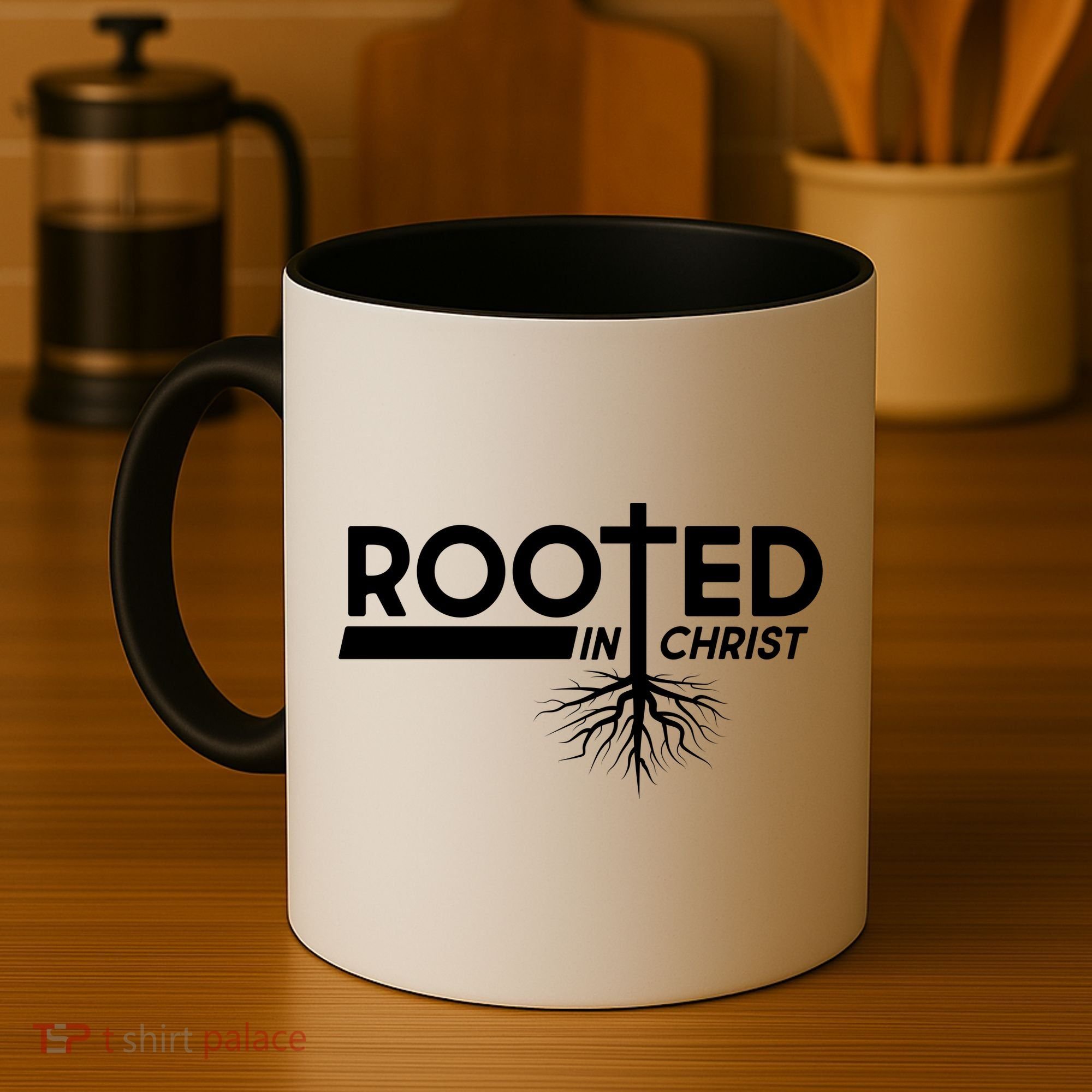 Rooted In Christ Tree Roots Coffee Mug