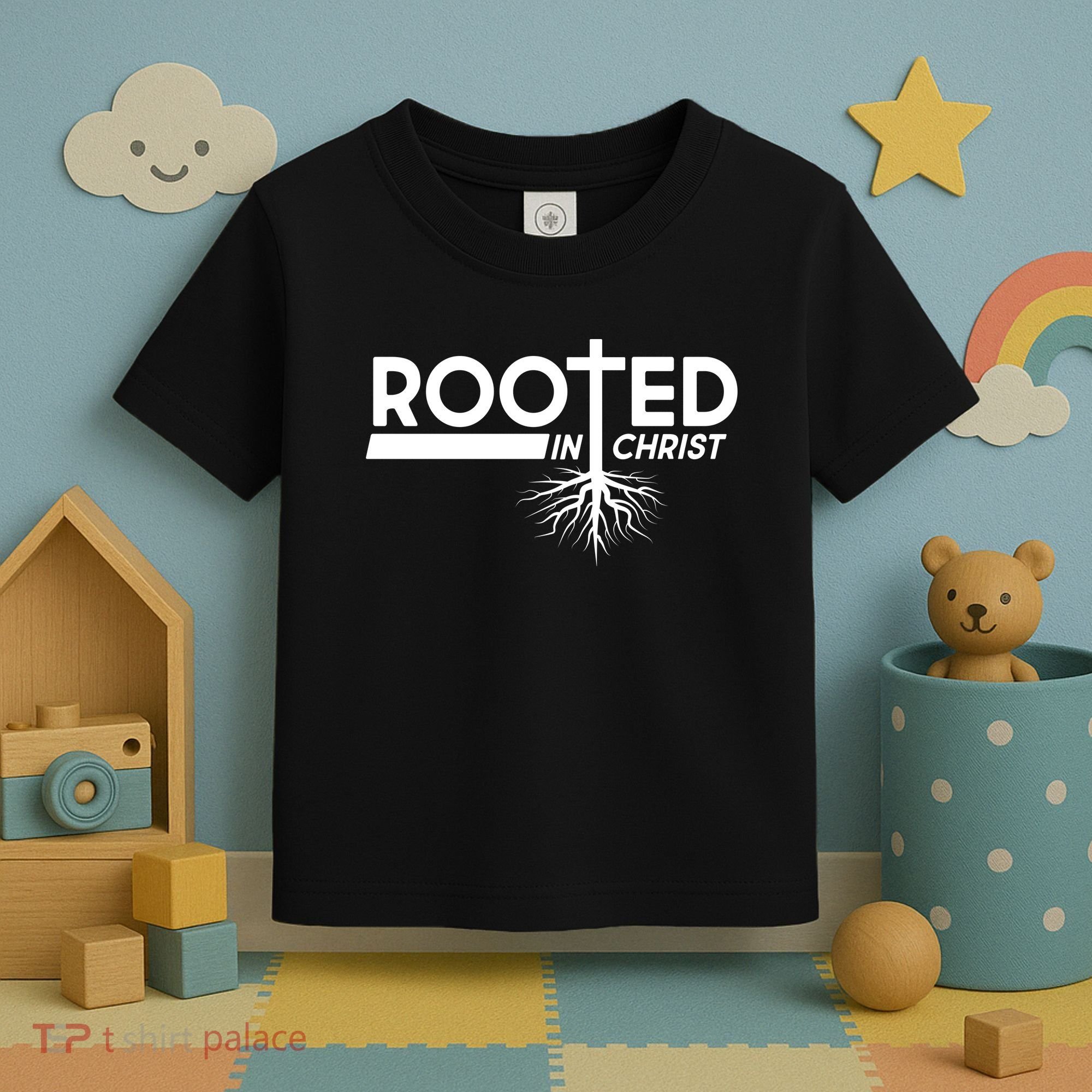 Rooted In Christ Tree Roots Toddler T-Shirt