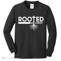 Rooted In Christ Tree Roots Kids Long Sleeve Shirt thumb 0