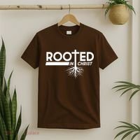 Rooted In Christ Tree Roots T-Shirt thumb 2