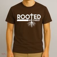 Rooted In Christ Tree Roots T-Shirt thumb 3