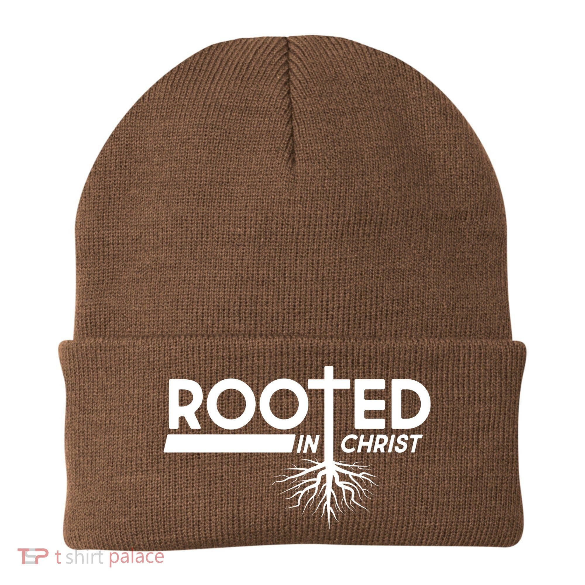 Rooted In Christ Tree Roots Beanie