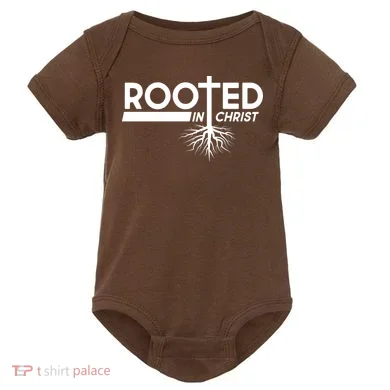 Rooted In Christ Tree Roots Baby Bodysuit