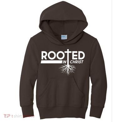 Rooted In Christ Tree Roots Kids Hoodie