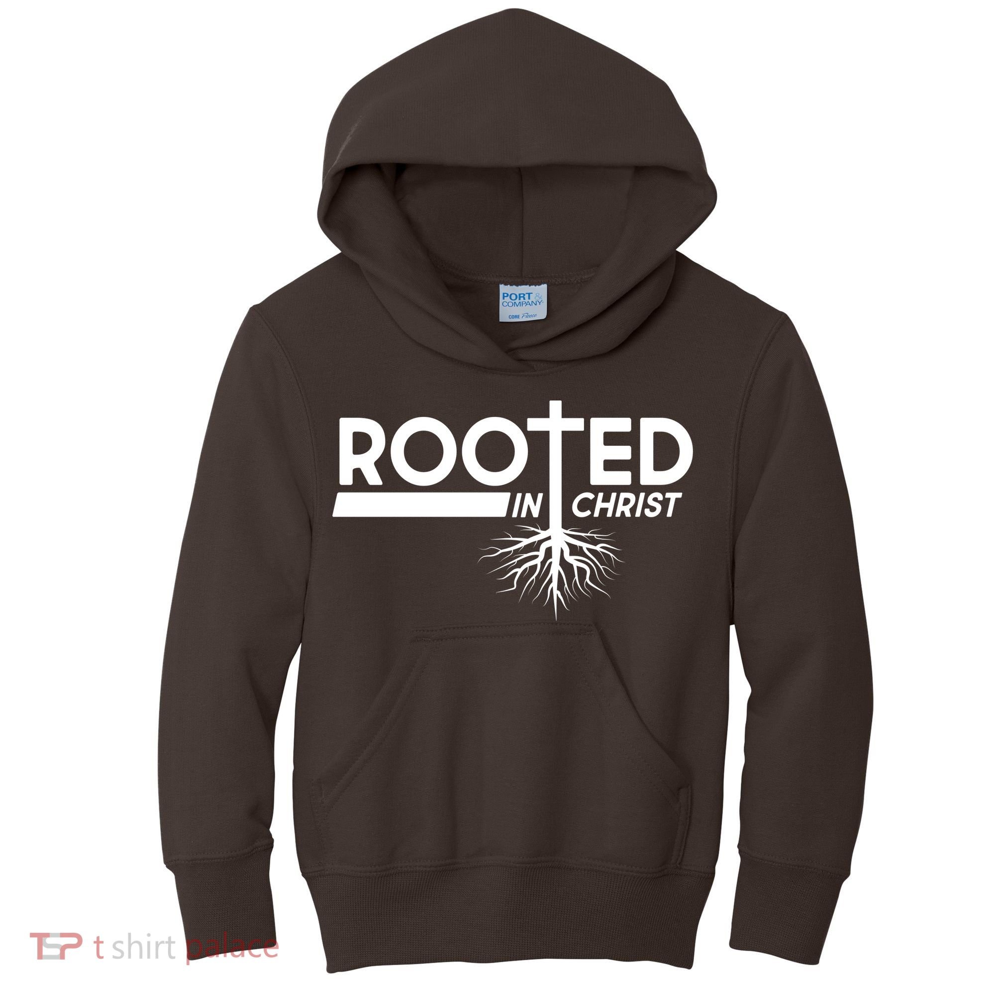 Rooted In Christ Tree Roots Kids Hoodie