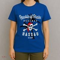 Republic Of Pirates Nassau Bahamas Vintage Summer T-Shirt thumb 4