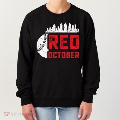 Red October Philly Philadelphia Baseball Retro Skyline Women's Sweatshirt